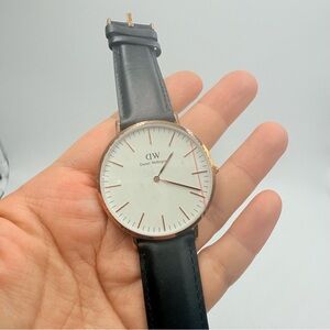 NWT Daniel Wellington Classic Sheffield Rose Gold Black Leather Watch